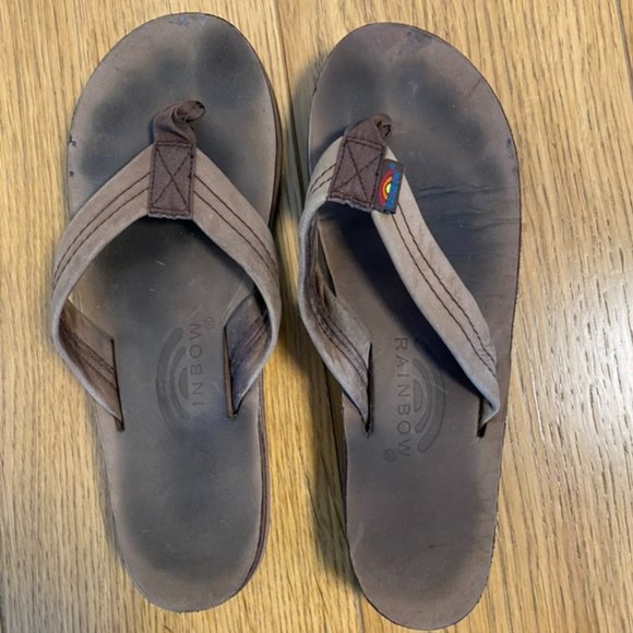 RAINBOW - Single Layer Arch Support Classic Leather 1" Strap  - Size 7 - Mocha - Picture 5 of 8